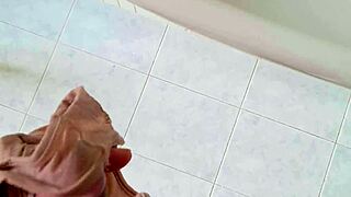 muscular bodybuilder neighbor masturbates in sauna thong ignoring panties fetish