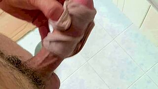 muscular bodybuilder neighbor masturbates in sauna thong ignoring panties fetish