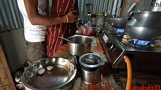 kitchen fuck with hot servant 😈 indian homemade action 🔥