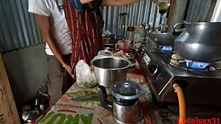 kitchen fuck with hot servant 😈 indian homemade action 🔥
