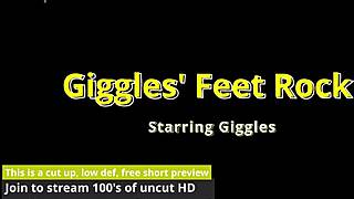 giggling as my soft feet rub and tease that giant hot rock all over on the beach