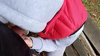 Risky outdoor pov quickie creampie with hot 18yo brunette teen