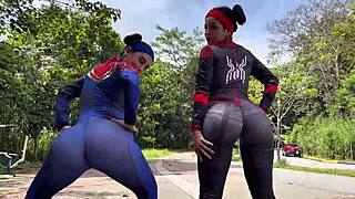 Spider Woman Cosplay Anal Fucked By Friend's Lover