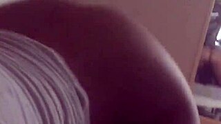 Latina's Big Booty Teases During Mirror Blowjob