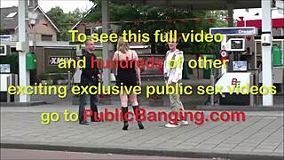very pregnant babe bangs two guys hard at public gas station