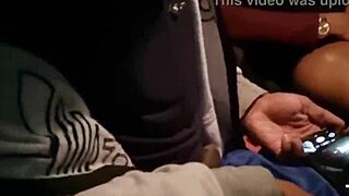 mamei strokes friend's huge cock in car till juicy explosion