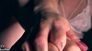 imagine being her foot slave licking those sexy nylon heels and toes