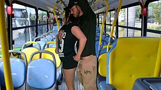 watch cute student GRIND tight pussy on stranger in public bus!