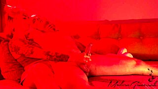 Hubby endures muscular wife's bodybuilder edging punishment!