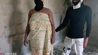 chubby ebony bbw bends over in unfinished building for monster bbc pounding