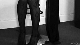 Horny Halloween Witch Inserts Cane Teaser into Tight Pussy