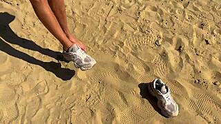 hey tiny, wanna ride my cock after licking my feet outdoors?