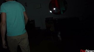 Brunette college babe bent over at sex party swallows after hardcore doggystyle