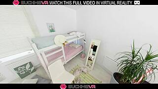 Blonde beauty passionately engages vr moans softly