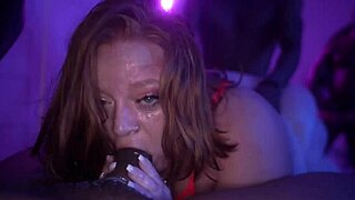 julie screams as her bbc gangbang fantasy explodes with rough deepthroat and creampies