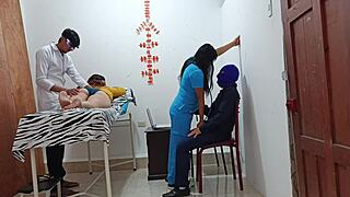 i'm the naughty doctor in wild foursome banging curvy patients office-style