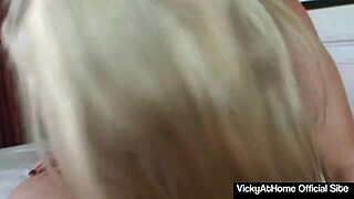 oh man vicky vette blonde cougar deepthroats then tits cumshot milf big tits