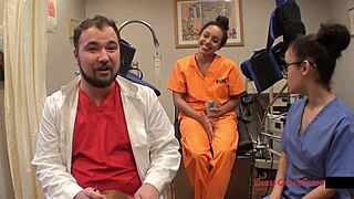 spy cam catches mia sanchez petite latina pussy spread in gyno exam by doctor