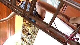 Redhead Seduces Roofer Outdoor Hardcore Pussy Fuck