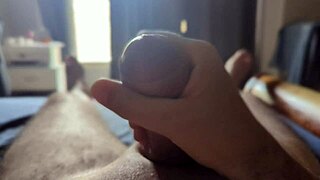 Sunlit Window Sparks Intense Close-Up Cock Masturbation Frenzy!