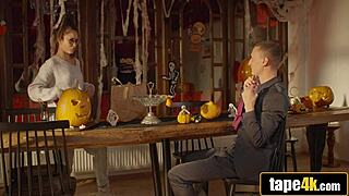 this halloween pickup with tattooed latina leads to wet pussy pounded by monster cock hardcore.