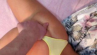 Horny babe trains pussy on huge cock before boyfriend date creampie close up!