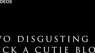 Two dudes ravage cute blonde's juicy ass in DP