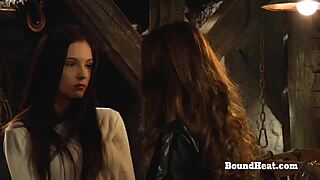 Naughty Lesbian Mistress Moans Wildly from Tight Slave's Pussy Licking Domination