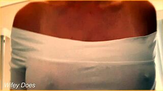I Love Flashing My Amazing Big Tits Through This Braless Wet Shirt