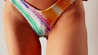 after bikini try-on i helped jerk off cum in panties