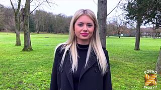 Beautiful French 28yo Georgia milf in lingerie gets violently fucked big tits bouncing