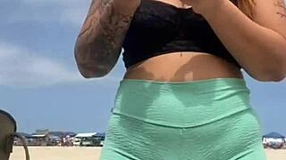 sharing my swollen beach pussy with young guy's friend