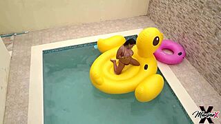 i get so wet playing with my pussy sunbathing poolside squirting everywhere