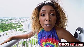 Tiny Ebony Newbie Gets Stretched By Gigantic White Monster Cock On Debut!