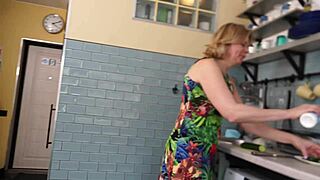 Housewife Craves Intense Kitchen Pounding and Cumshot