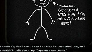 Goth hentai babe yanks my huge cock for porn gig