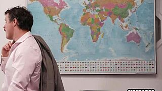 horny big ass student gets banged by friends and teacher's huge cock