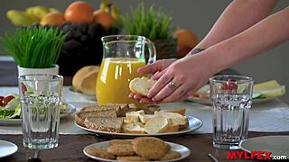 Mylfex Honey MILF cooks breakfast then takes doggystyle pounding