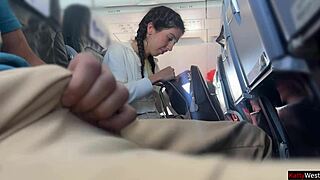 public airplane cock flash erupts in two-minute explosive orgasm cumshot