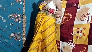 Excited bride pisses wildly outdoors on indian wedding ranch