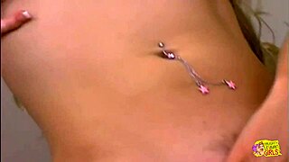 Skinny blonde lesbians kiss wildly and toy to massive orgasms