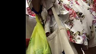 Hey, spy this hot mature granny's skirt upskirt in the store?