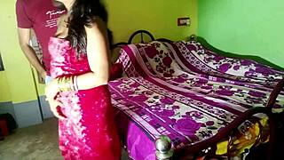 horny couple caught in hardcore pussy pounding after towel slip