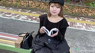 Keiko the amateur shop girl strips in Tokyo love hotel for stranger's first fuck