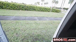 Tanned milf hunts big cock on reverse Bangbus for wild group ride