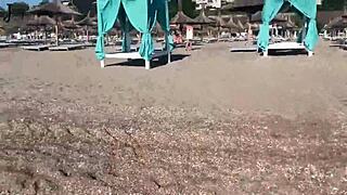 Horny Petite Babe Larajuicy Double Squirts Publicly on Beach as Joggers Pass