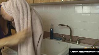 big titty cougar charlee chase teases with wet shower seduction