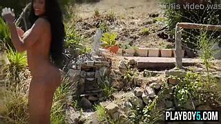 Curvy ebony twins Brandi and Brittany get naked for steamy car wash 😈🍑