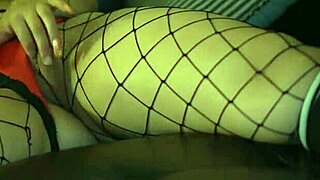 asian slut gags on monster cock then bent over in fishnets 😈🐟