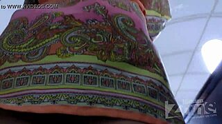 girl's skirt lifts revealing upskirt tease